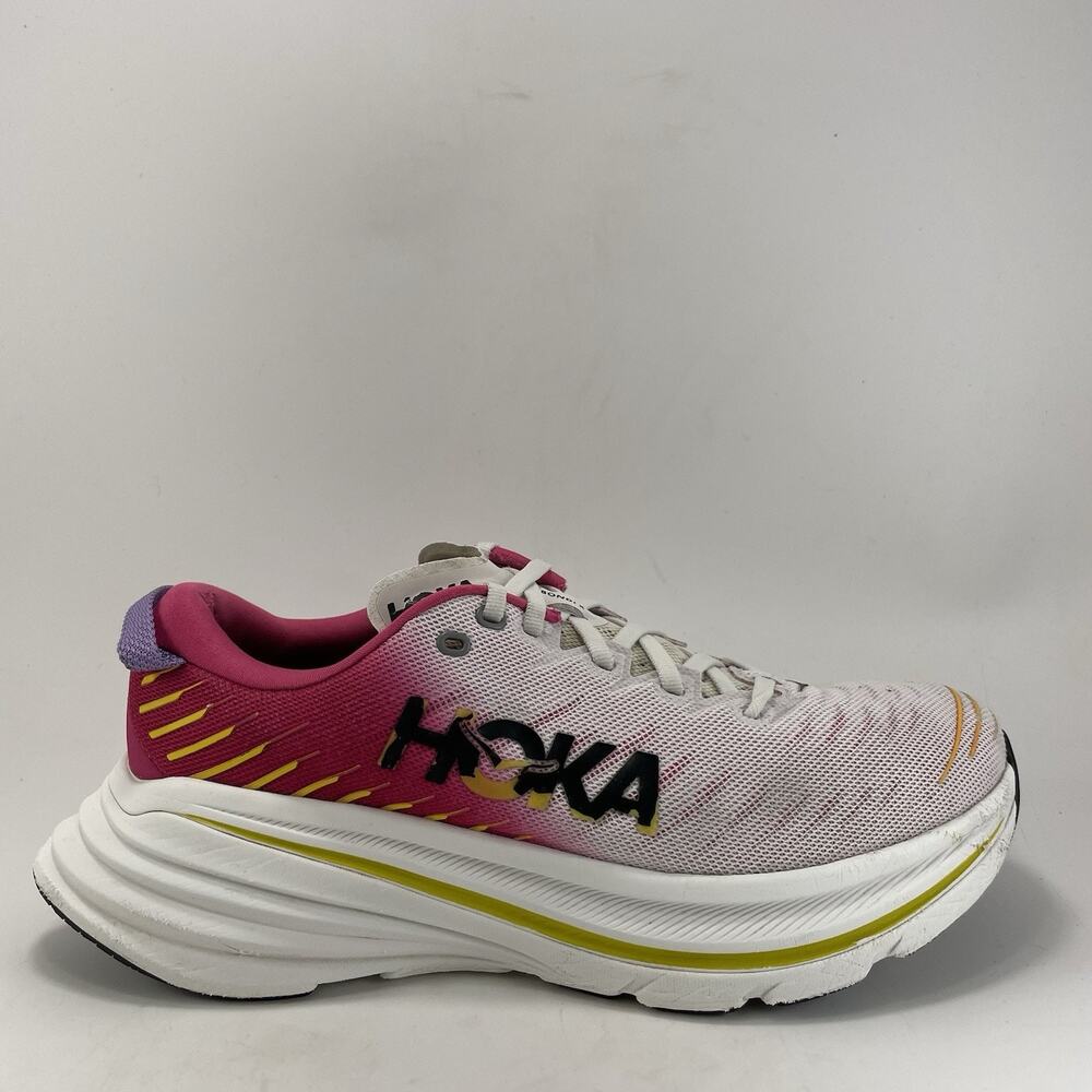 Hoka Bondi X Road Running Shoes Blanc De Blanc Womens Size 9.5 B Carbon Plate